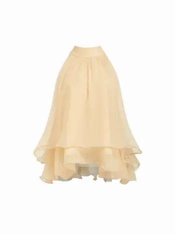 Halter Ruffle Hem Blouse